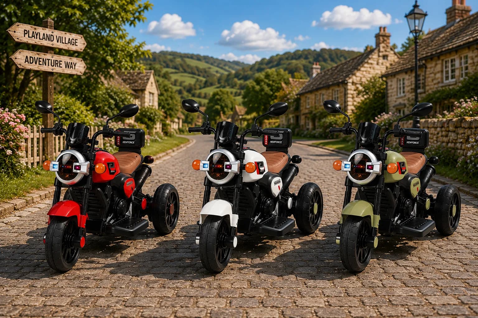 Multicolor ride-on bike